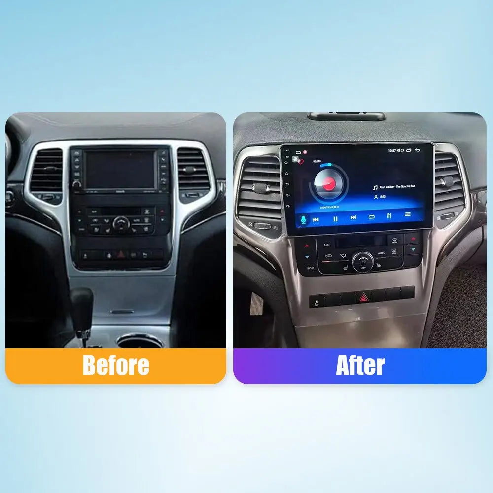 10.33 Inch Car Radio For Jeep Grand Cherokee 08-13 2Din Android Octa Core Car Stereo DVD GPS Navigation Player QLED Screen
