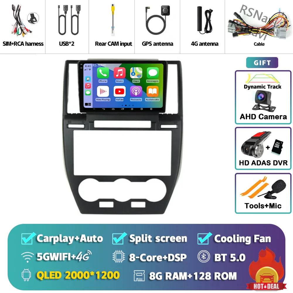 Android 14 Carplay Auto 2K Screen Car Radio Multimedia Player For Land Rover Freelander 2 2006 - 2012 DSP 2din Autoradio Stereo