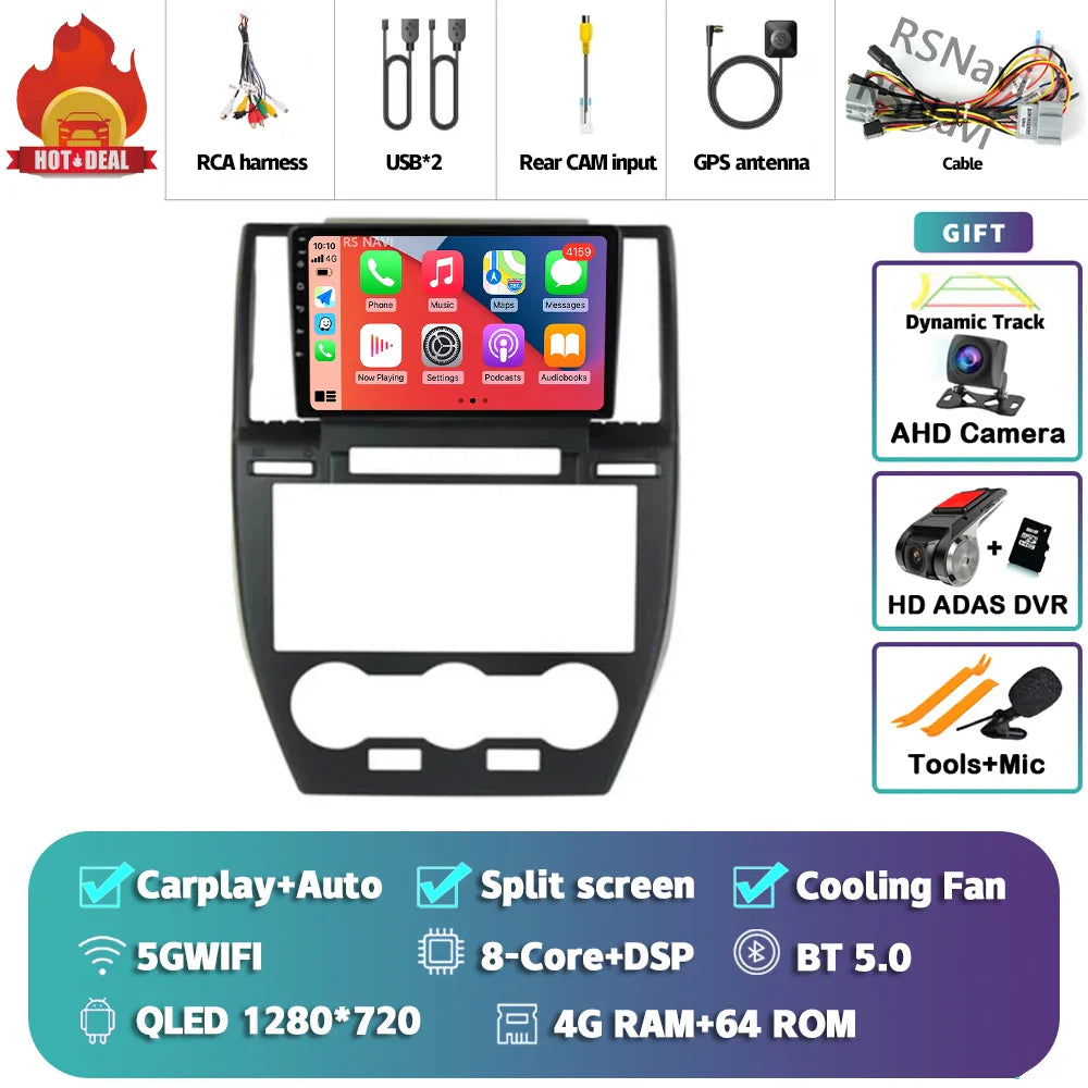 Android 14 Carplay Auto 2K Screen Car Radio Multimedia Player For Land Rover Freelander 2 2006 - 2012 DSP 2din Autoradio Stereo