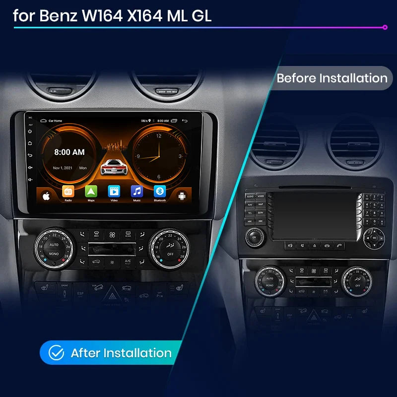 JIUYIN  Android 13 Car Radio For Mercedes Benz M-Class W164 GL-Class X164 ML GL 2005-2012 wireless CarPlay Android Auto 2din DVD
