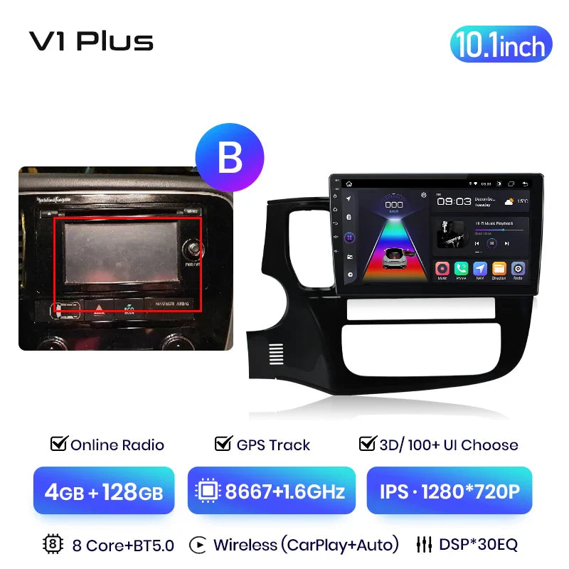 Junsun V3 Plus 2K Car Radio 7862 For Mitsubishi Outlander 3 GF0W GG0W 2012-2018 Wireless CarPlay Android Auto DSP GPS Navigation