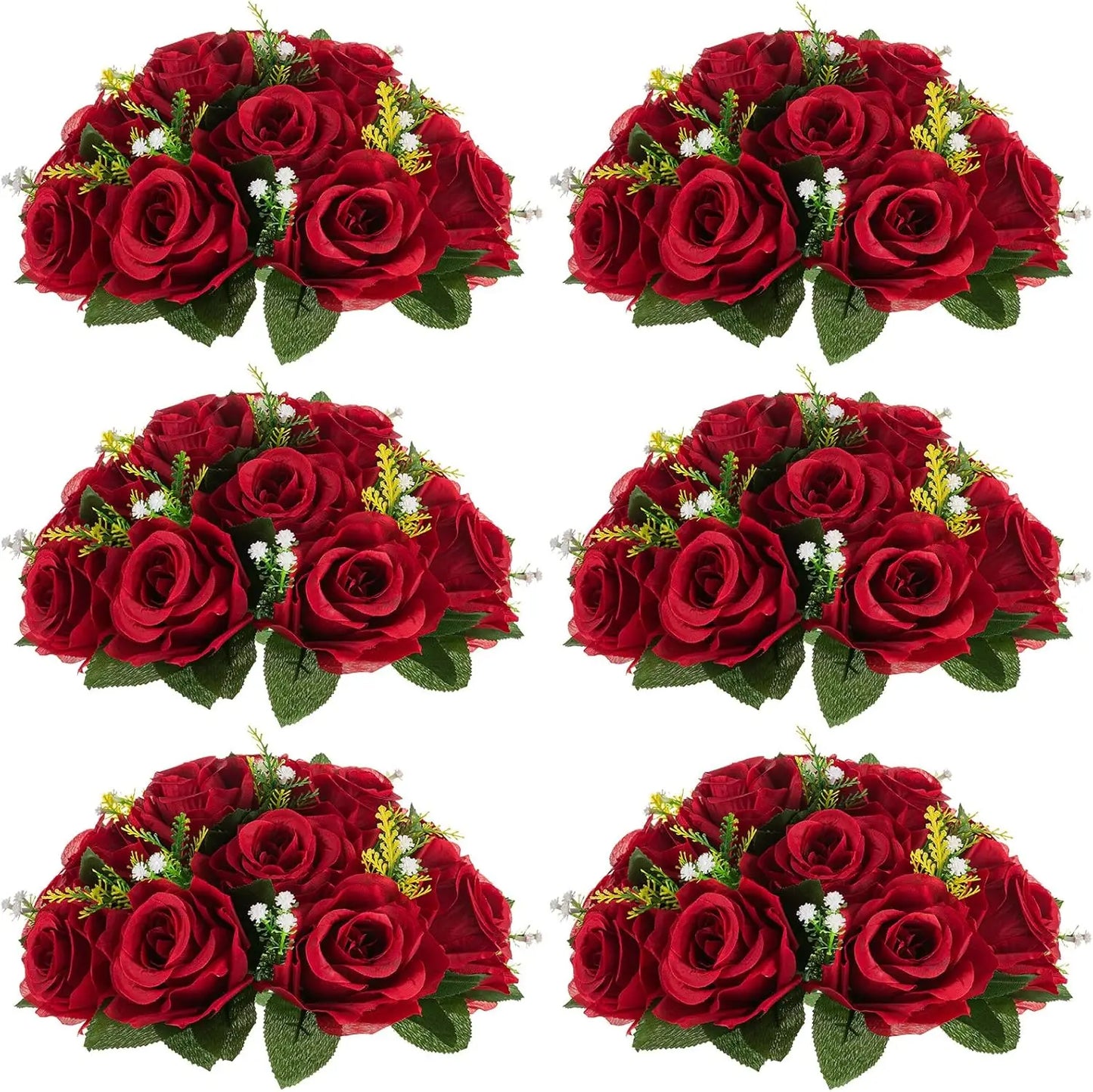 Artificial Flower Centrepieces for Tables - 10 Pcs Dusty Rose Fake Flowers Roses Balls 9.5in Diameter - Silk Faux Rose Arrangeme