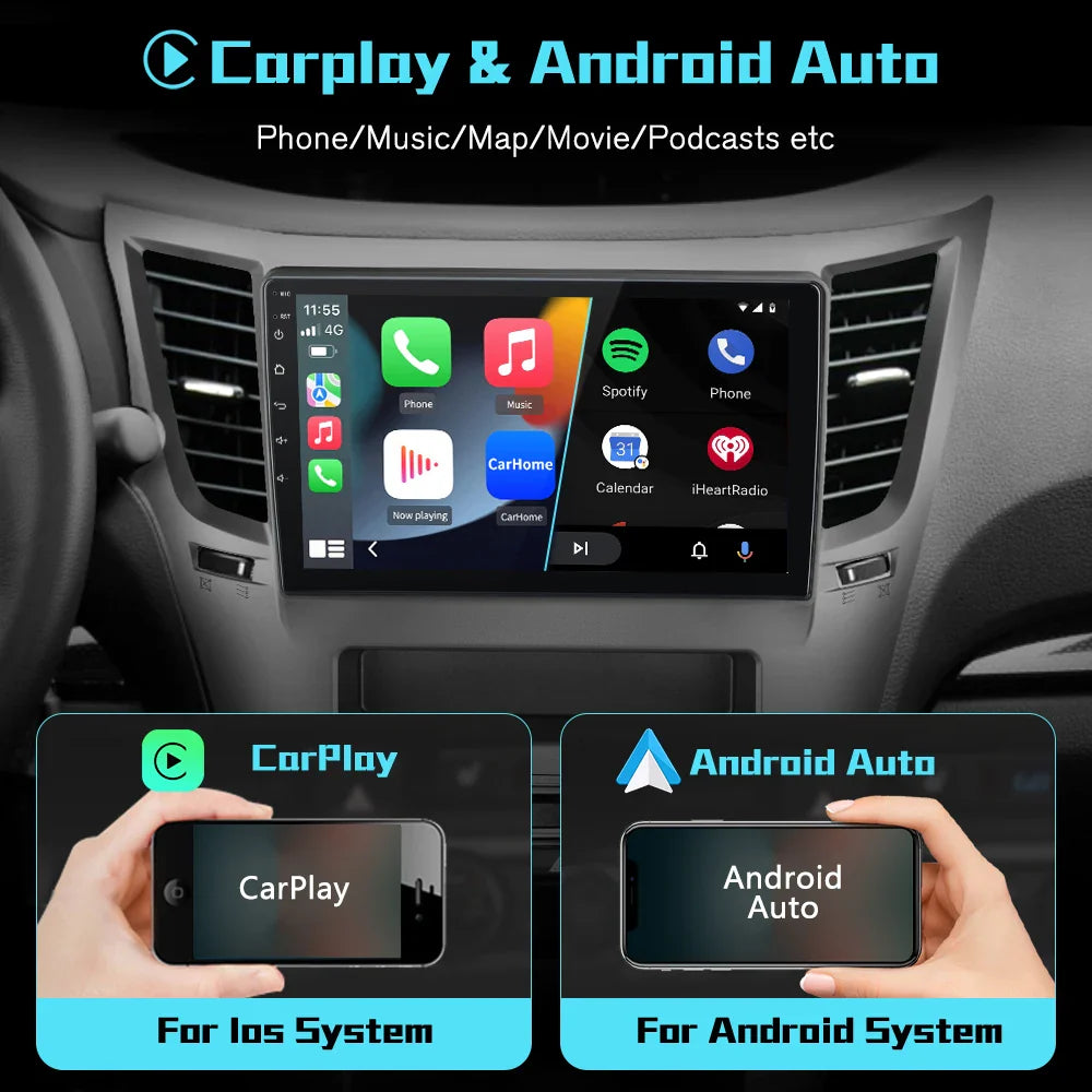 AWESAFE Wireless CarPlay Android 12 Radio For Subaru Legacy Outback 2009-2014 GPS Navigation Stereo Car Intelligent Systems