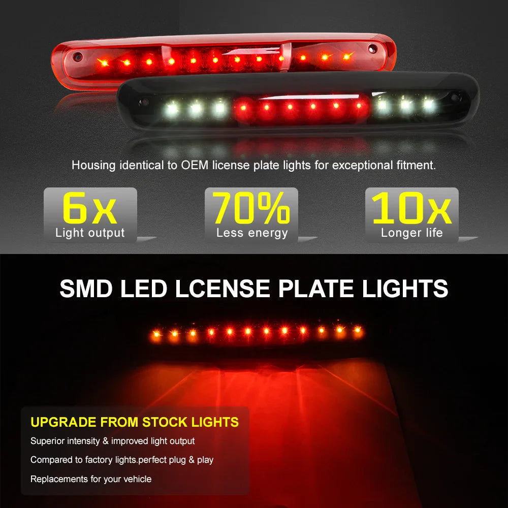 LED Third 3rd Brake Light High Mount Rear Cargo Stop Lamp for Chevy Silverado GMC Sierra 1500 2500 3500 HD Classic 2007-2013