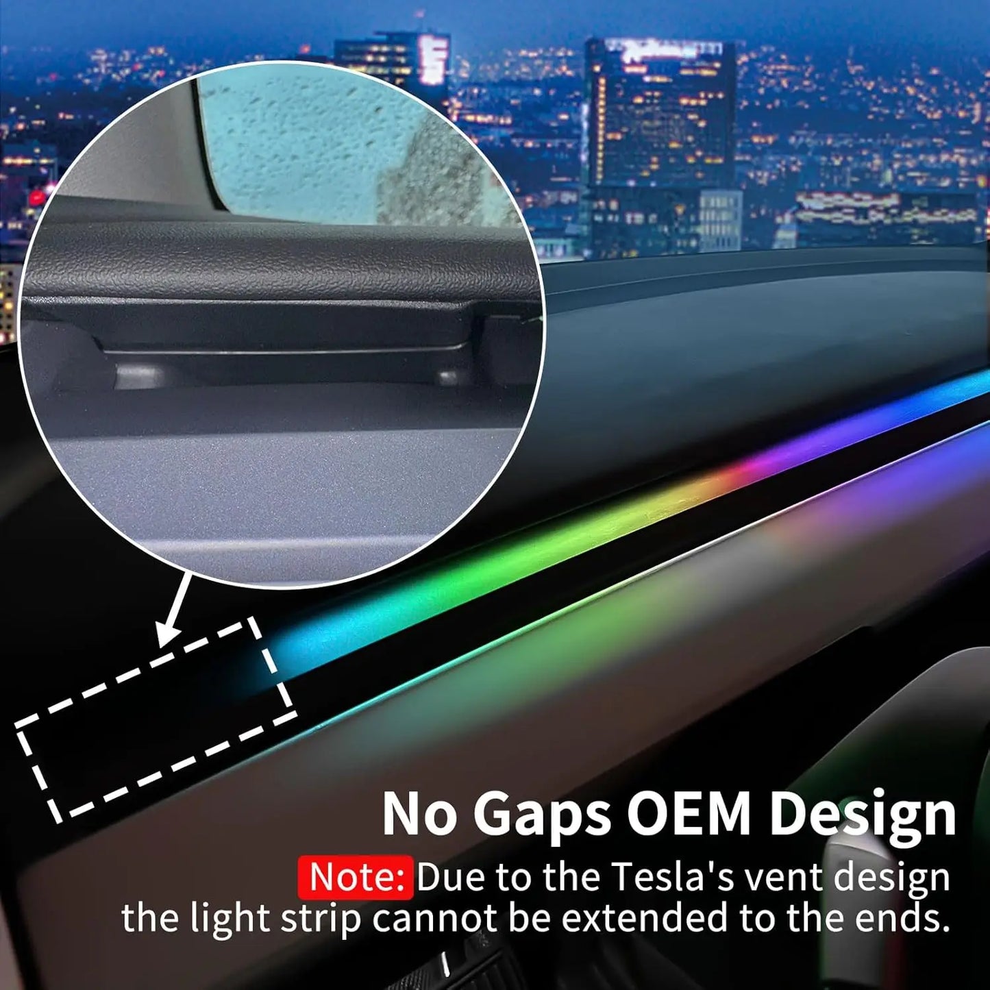 19 in 1 Car Interior Symphony Ambient Light Kit For Tesla Model 3 2019-2020 Acrylic Guide Fiber Strip Decoration Atmosphere Lamp