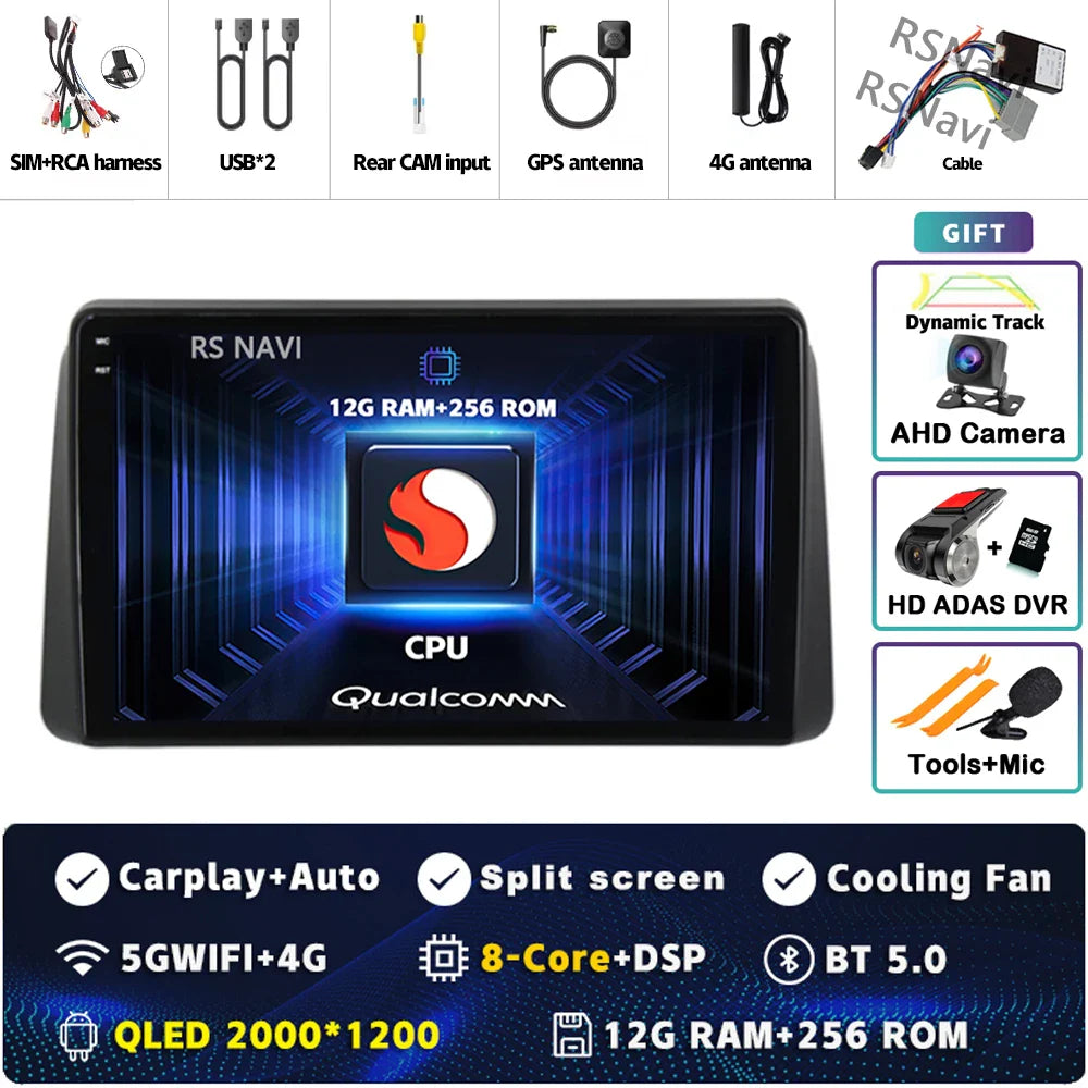 Android 14 Carplay Car Radio For Chrysler Grand Voyager 5 For Dodge Grand Caravan 2008 2011-2020 GPS Multimedia Stereo Head Unit