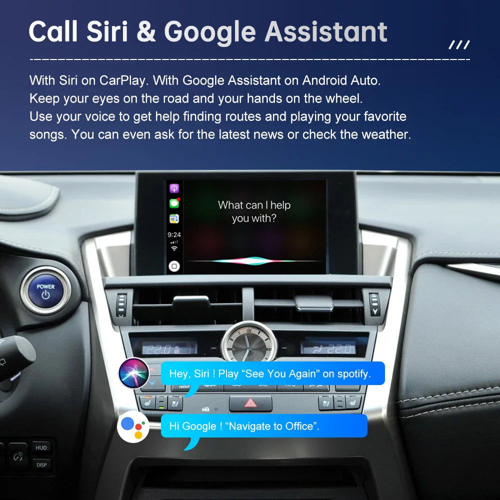 Wireless CarPlay for Lexus NX RX IS ES GS RC CT LS LX LC UX 2014-2020 Android Auto Mirror Link AirPlay GPS Car Play Functions