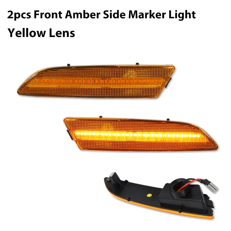 4PCS LED Side Marker light bumper front amber & rear red turn Signal Lights for 2004 2005 2006 2007 -2008 Chrysler Crossfire