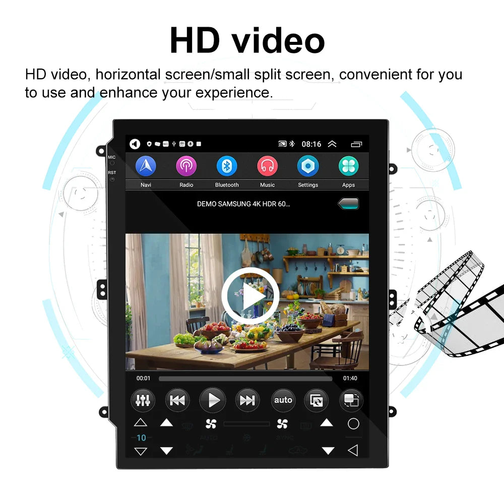 Podofo 8+128G 9.7''Car Radio For Nissan TIIDA 2016 Multimedia Player Carplay Android Auto 8Core WIFI&4G GPS Navigation Car Audio