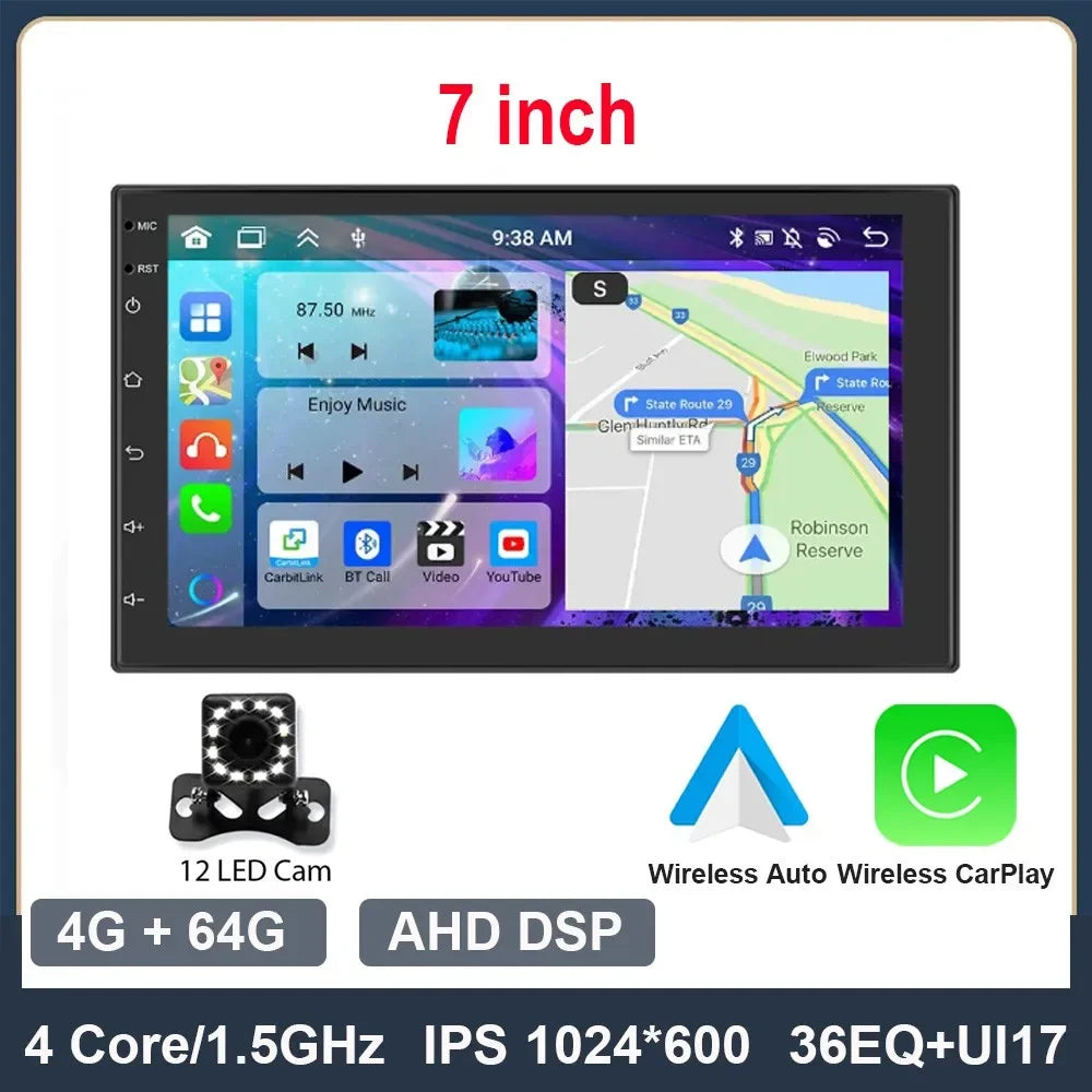 ESSGOO 2 Din Android Car Radio Automotive Multimedia Wireless Carplay GPS Stereo For Volkswagen Nissan Hyundai Kia Toyota Ford