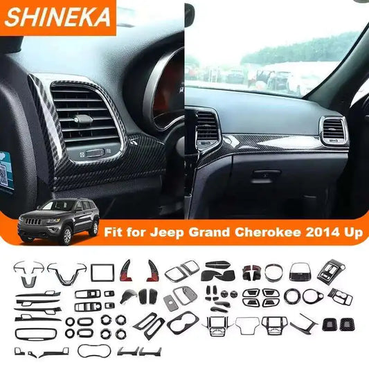 SHINEKA Carbon Fiber Grain Interior Decoration Cover for Jeep Grand Cherokee 2011 2012 2013 2014 2015 2016 2017 2018 2019 2020