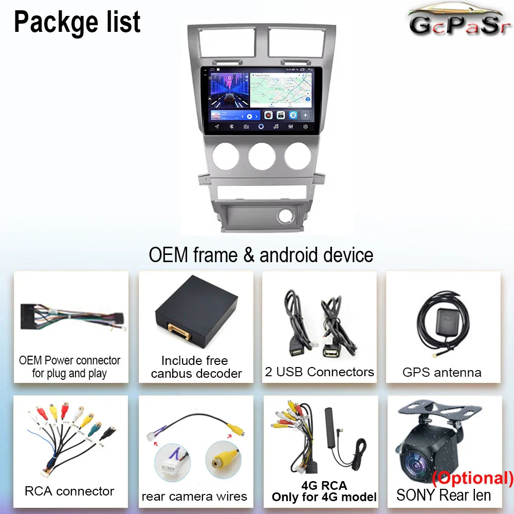 Car Radio Carplay For Dodge Avenger JS 2007 - 2010 For Dodge Nitro 2006 - 2011 Navigation GPS Android Auto Multimedia Player BT