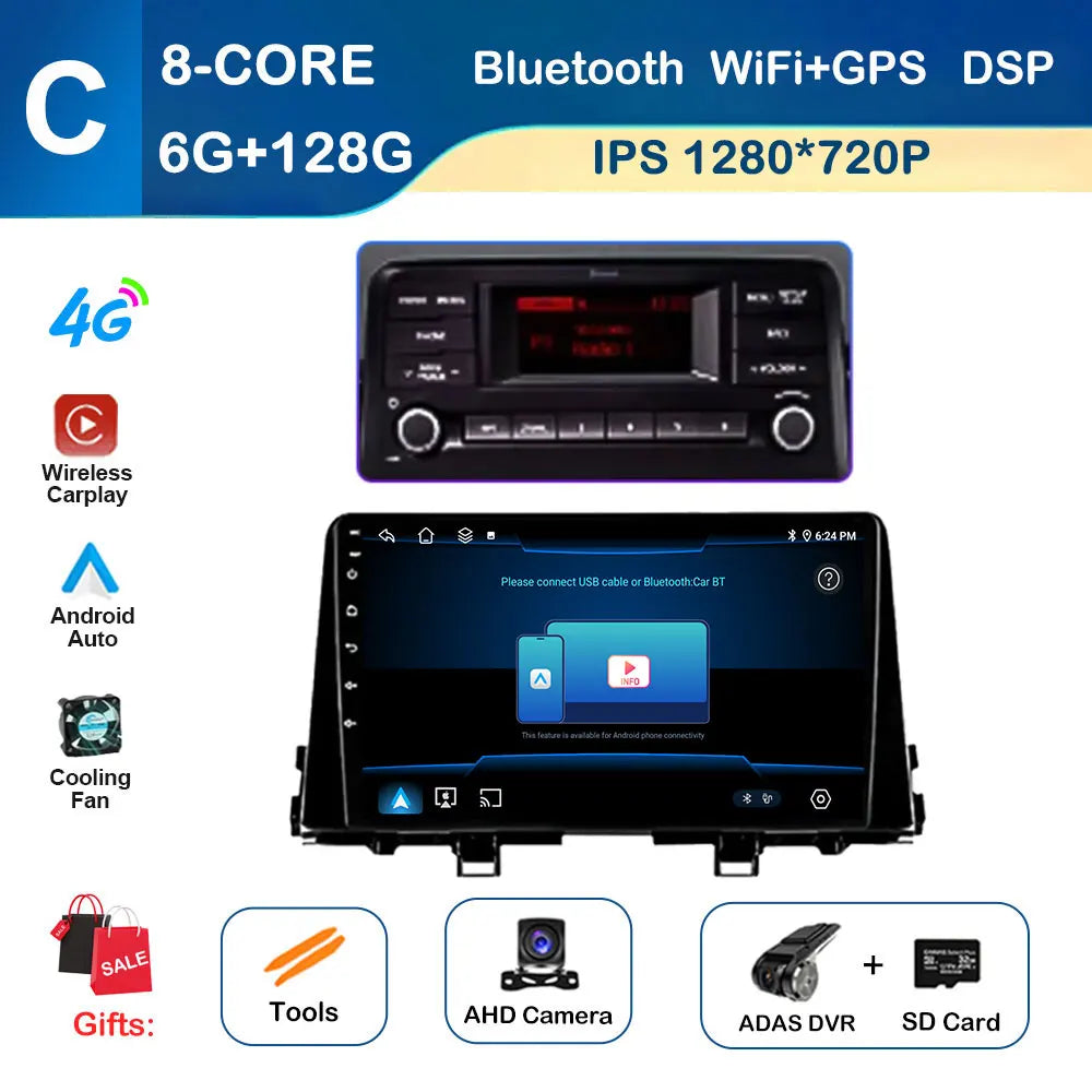 9 inch GPS Navigation for KIA Morning 3 picanto 2017 - 2020 Android Auto Car Radio Video Multimedia Player DSP Stereo Bluetooth