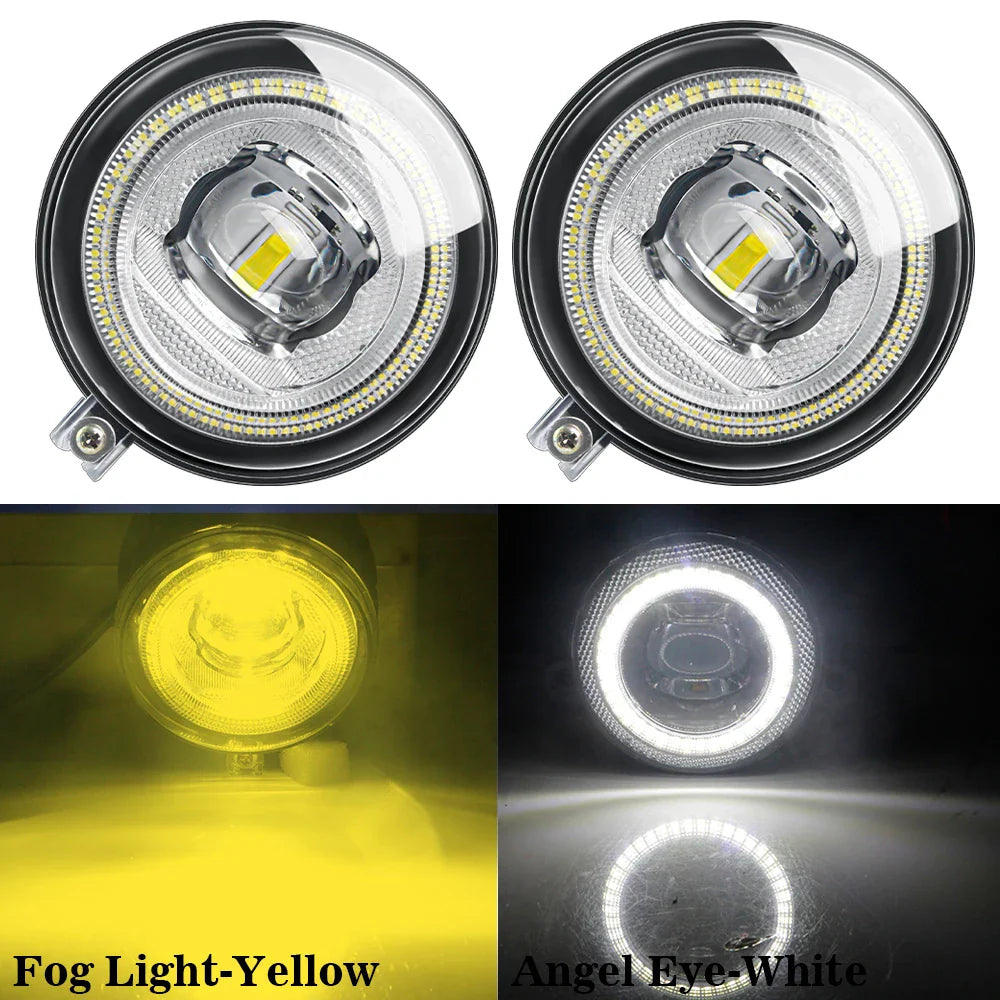 2 Pieces LED Fog Light Assembly Angel Eye DRL For Dodge Nitro 2010 2011 Car Front Bumper Fog Daytime Running Lamp High Bright
