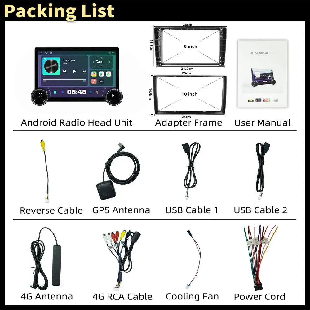 10.1 Inch Android 10 2 Din Car Radio Multimedia Large Screen Head Unit Carplay Android Auto Navigation GPS WiFi FM