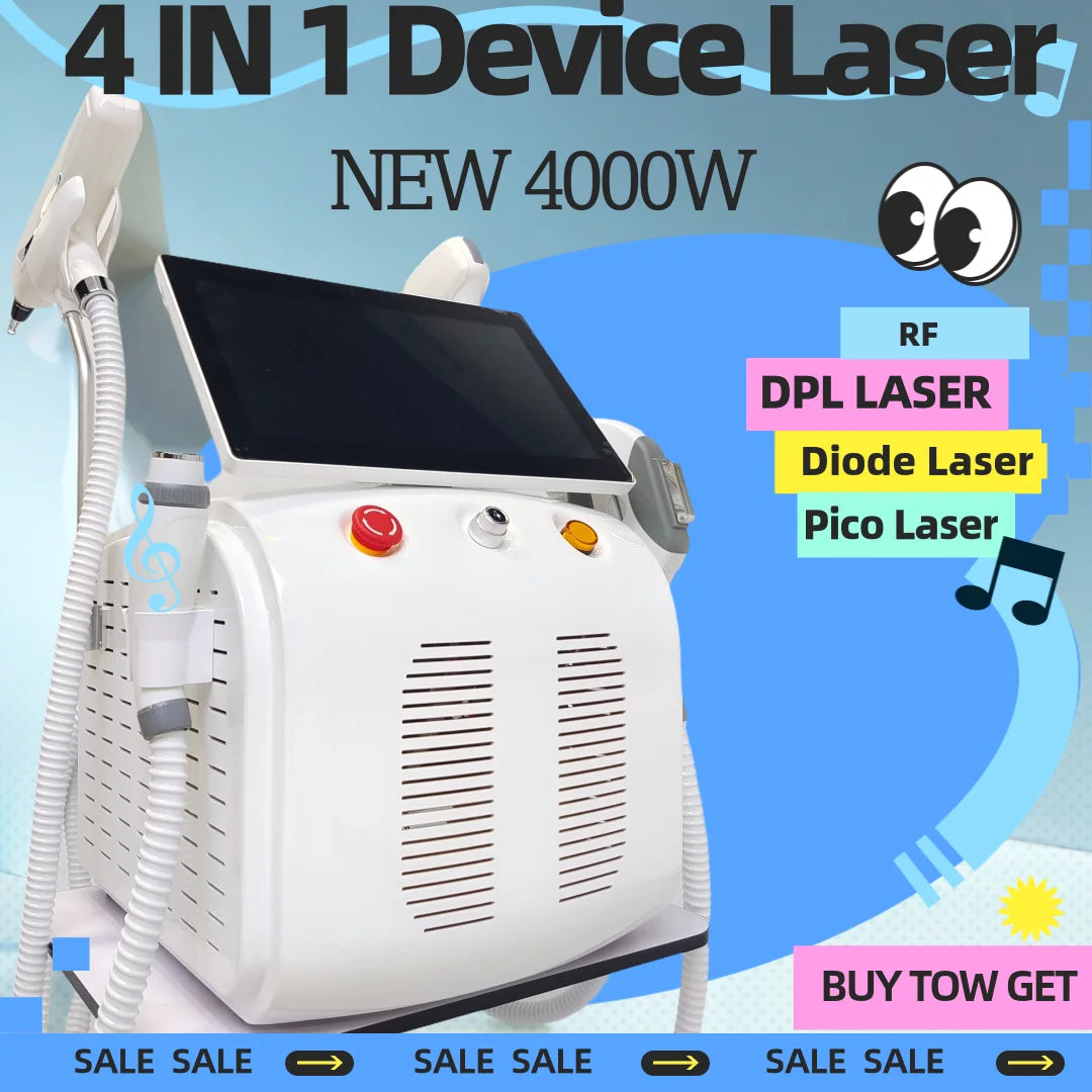 4 In 1 Diode Laser Pico 808 Carbon Peeling RF Ipl Nd Yag Picosecond Laser Opt Hair Removal Tattoo Removal Machine new 2025
