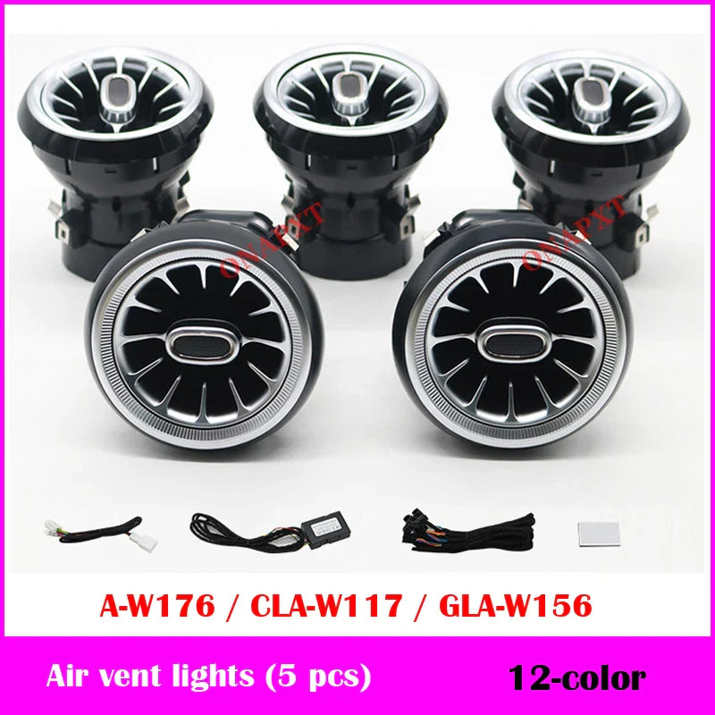 For Benz C/GLC/A/CLA/GLA/E/S/G For AMG W205 X253 W176 W117 W156 W213 W222 W464 Led Turbine Nozzle Ambient Light Air Vent Lamp