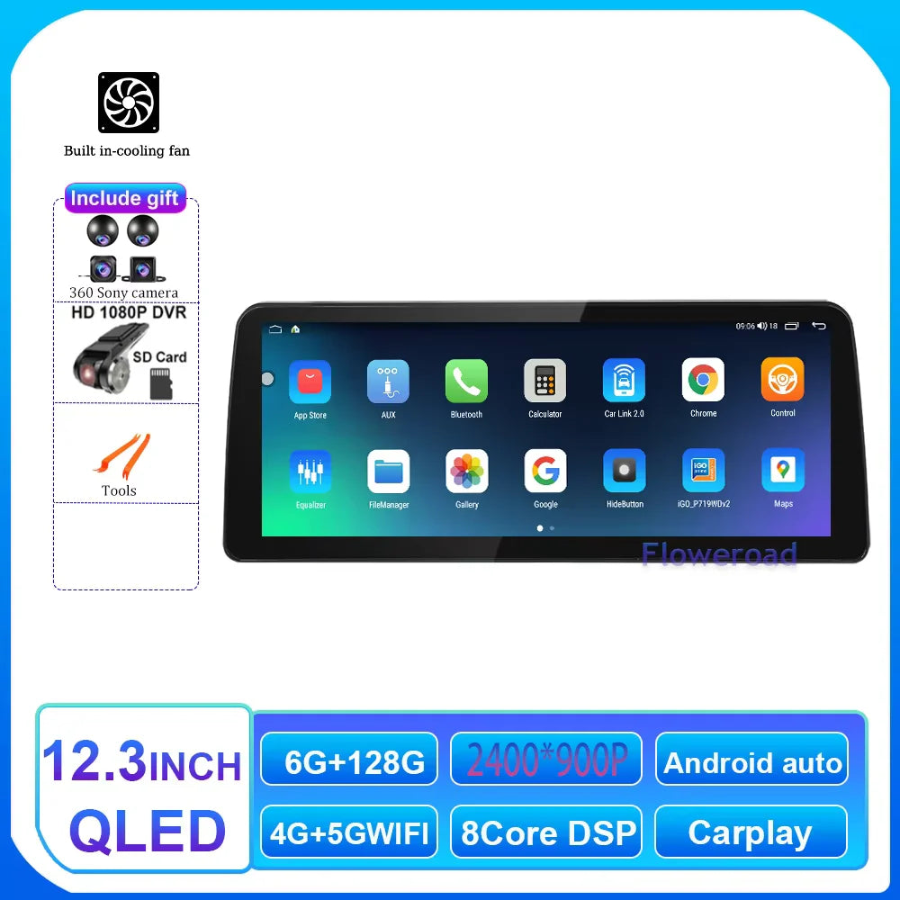 12.3inch 2400*900 Android 14 For Dodge Ram 1500 5500 2013 - 2019 Car Radio Multimedia Video Player Navigation Carplay auto WIFI