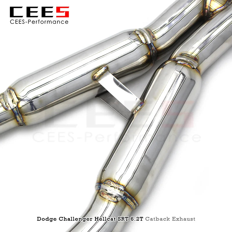 CEES Tuning Catback Exhaust for Dodge Challenger Hellcat SRT 6.2T 6.4L 2016-2022 Performance Valve Muffler Exhaust Pipe System