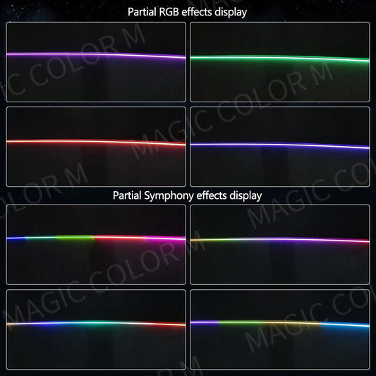 140cm 55.12" Car Sunroof Ambient Lights LED Skylight Symphony RGB Interior Acrylic Strips Decoration Atmosphere Lamp App Control