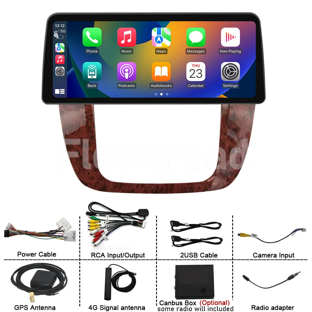 12.3 Inch Android 14 For GMC Yukon Chevrolet Tahoe Silverado 2007 - 2013 Car Radio Multimedia Player GPS Head Unit Auto StereoBT