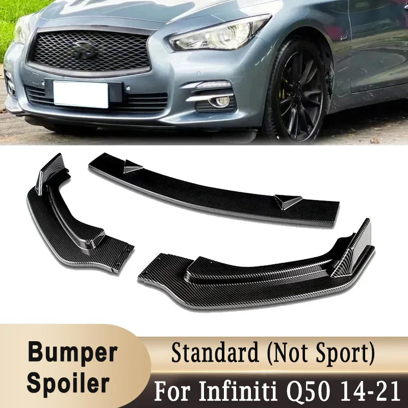 Front Bumper Spoiler Lip for Infiniti Q50 2014-2021 Standard(Not for sport)DIY Lower Bumper Diffuser rotector Modification