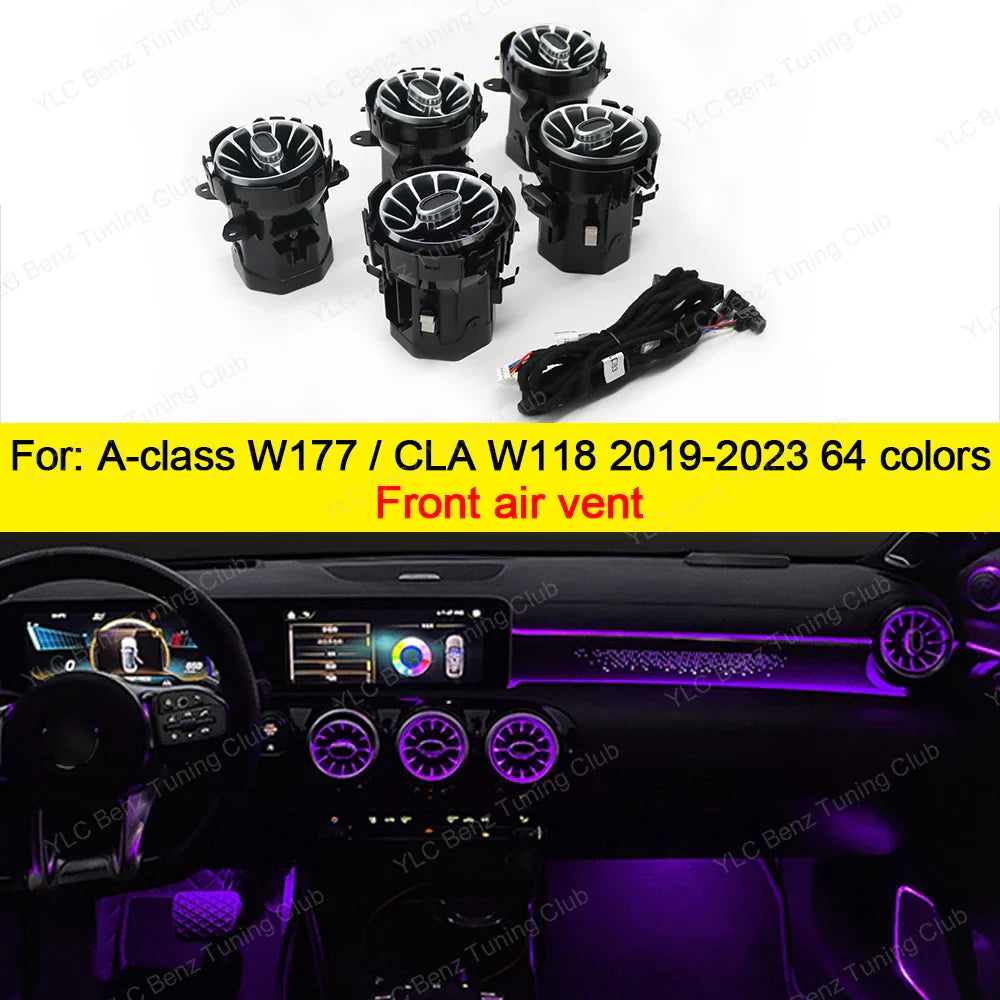 Ambient Light For Mercedes-Benz W177 W118 64 Colors LED Illuminated Atmosphere Star Panel Ambient Light Advanced Air Outlet