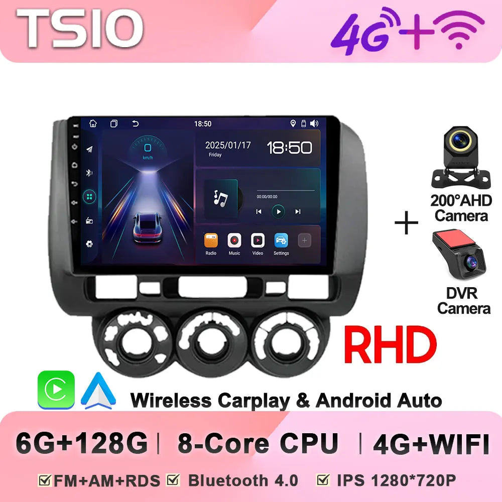 Android 14 Car Radio Multimedia Player For HONDA FIT JAZZ 2002 2003 - 2007 LHD RHD Carplay Autoradio GPS Navi 5G Wifi Bluetooth