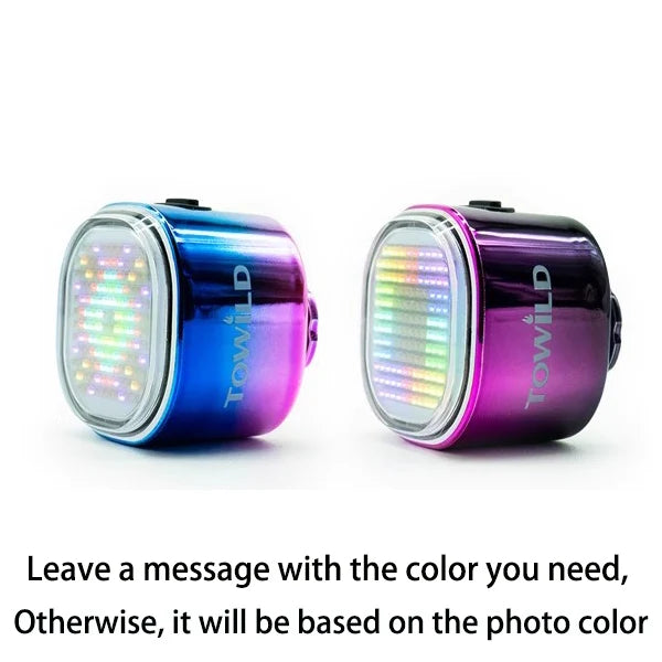TOWILD TL08 Intelligent Expression Taillight 140 Led Braking Sensor Bluetooth Bike Rear Light Customizable Bicycle Taillights