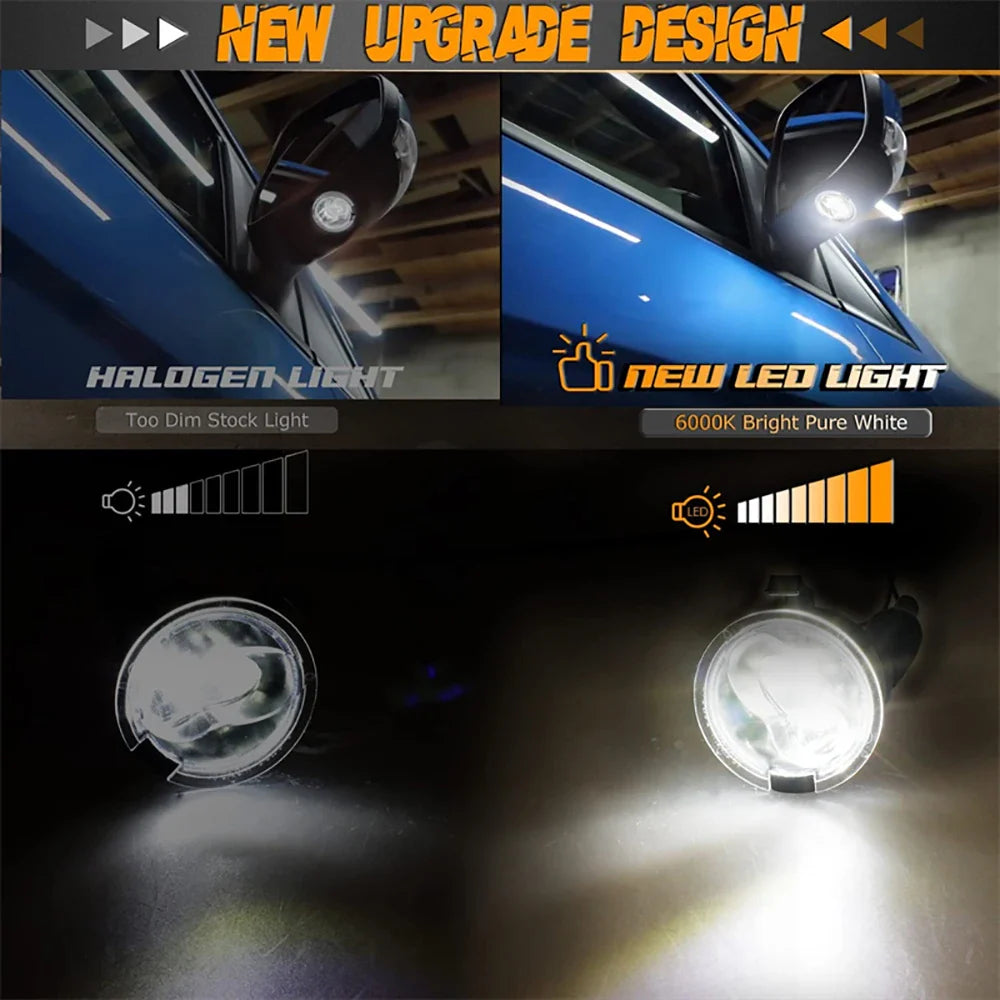 LED Side Mirror Puddle Light Assembly For Ford F150 Ranger Edge Fusion Explorer Expedition Flex Taurus X 6000K White Lights