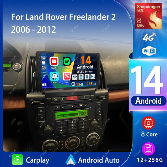 Android 14 Carplay Auto 2K Screen Car Radio Multimedia Player For Land Rover Freelander 2 2006 - 2012 DSP 2din Autoradio Stereo