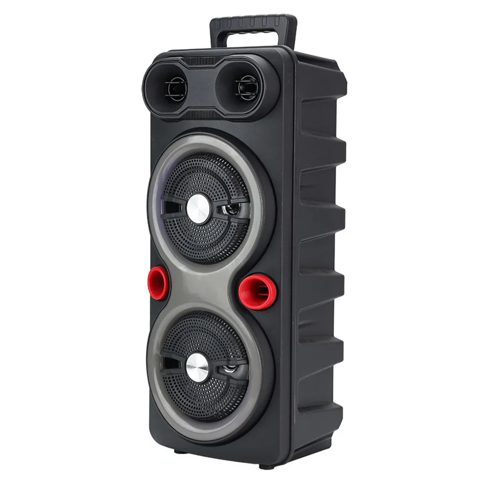 Outdoor Portable Speaker BT 5.0 6.5 Inch Stereo Subwoofer RGB Party Sound Box with Mic FM Radio Heavy Bass DJ System