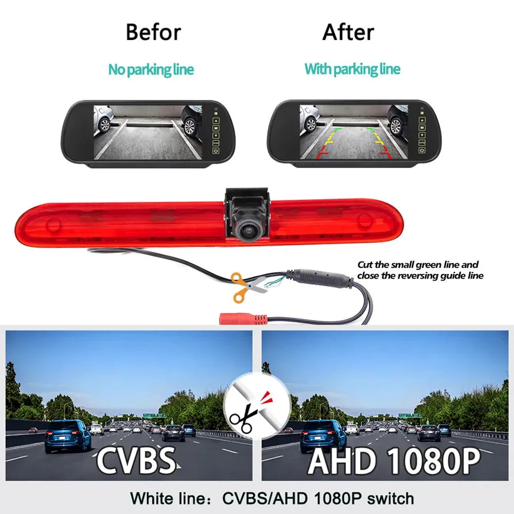 3rd Brake light Rear View Camera for Peugeot Traveler/Expert, Citroen Jumpy/SpaceTourer, Opel Zafira Life/Vivaro & Toyota ProAce