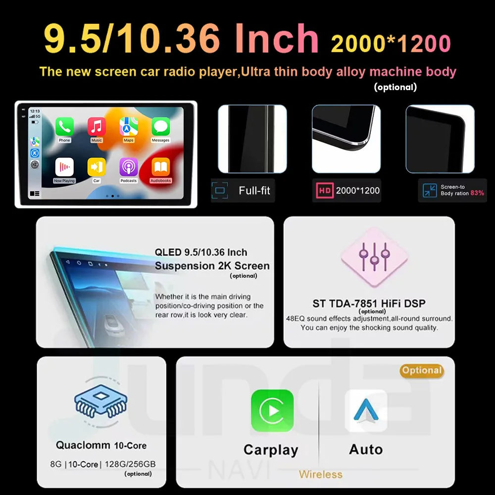 Android 14 Carplay Auto For Jeep Cherokee Commander XK 2005 2006 2007 2008 2009 2010 2011 Car Radio Multimedia Player GPS Stereo