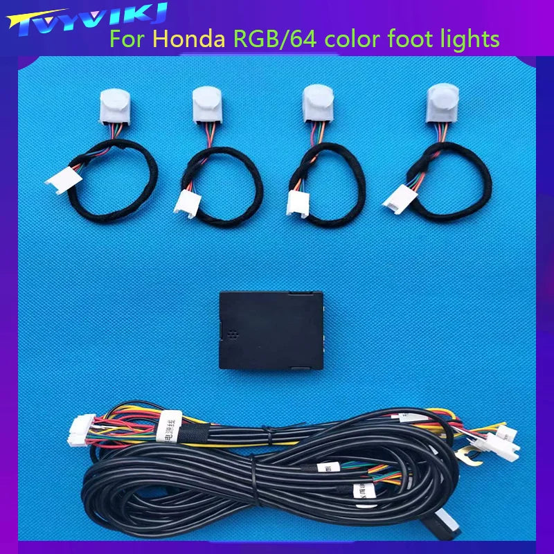 LED Car Lnner Ambient light For Honda Fit  Jezz GK5 2014-2020 Ribbo Grid Dynamic Magic Color Ambience Lamp Button +APP Contr