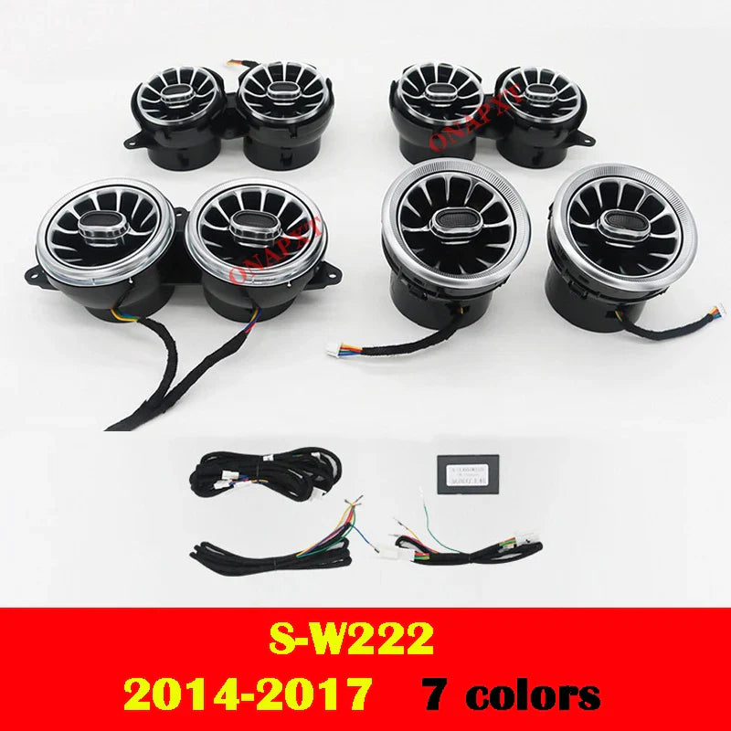 For Benz C/GLC/A/CLA/GLA/E/S/G For AMG W205 X253 W176 W117 W156 W213 W222 W464 Led Turbine Nozzle Ambient Light Air Vent Lamp