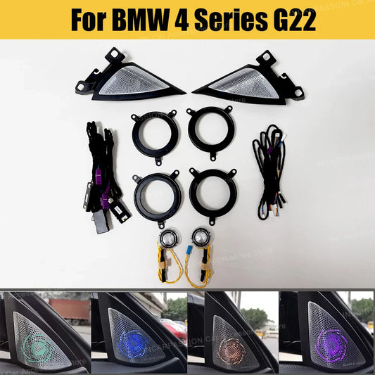 LED Decorative Lamp For BMW 4 Series G22 11 Colour Ambient Lights Upgrade Interior Luminous Kit A-pillar Car Accessories