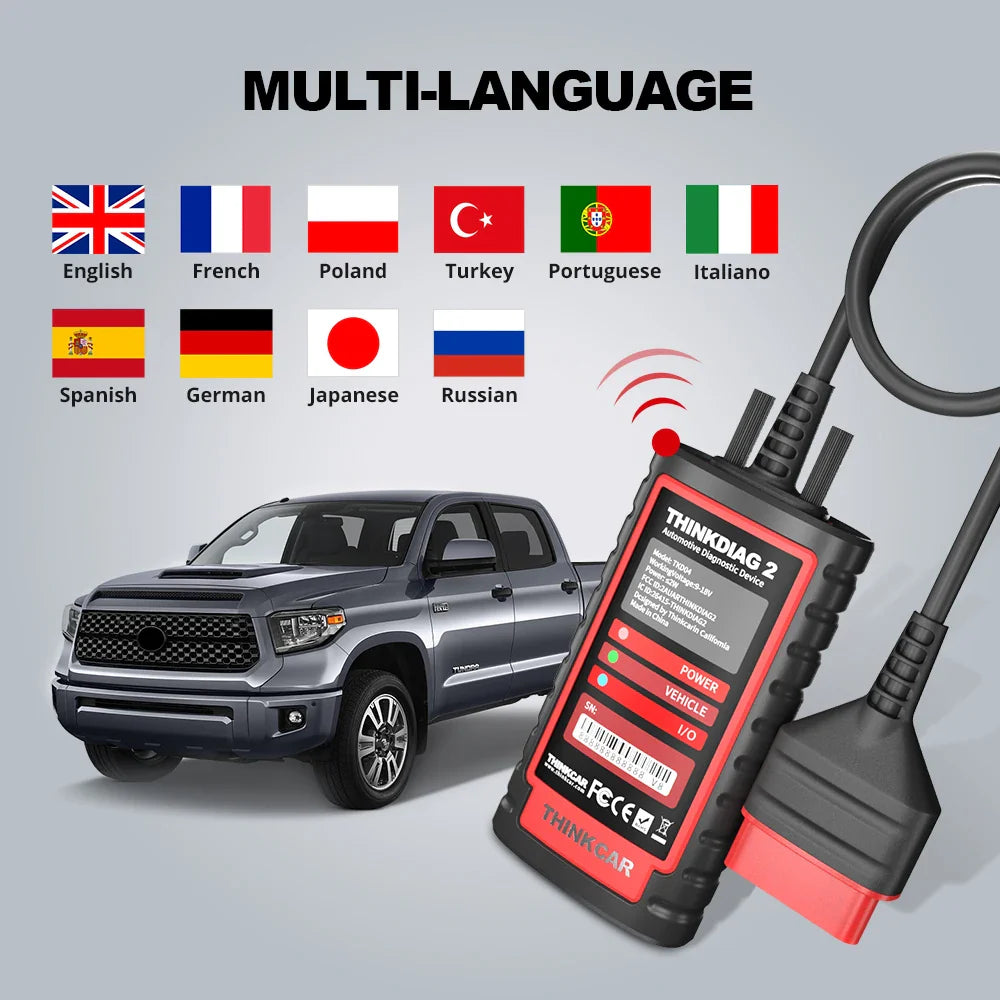 THINKCAR THINKDIAG 2 /KINGBOLEN Ediag Plus CAN FD All Systems 15 Reset Services ECU Coding OBD2 Scanner Car Diagnostic Tool