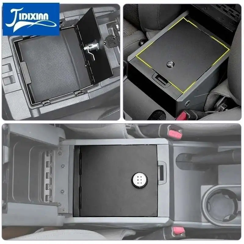 JIDIXIAN Car Armrest Safe Storage Box Cipher Lock for Jeep Wrangler JK 2007 2008 2009 2010 2011 2012 2013 2014 2015 2016 2017