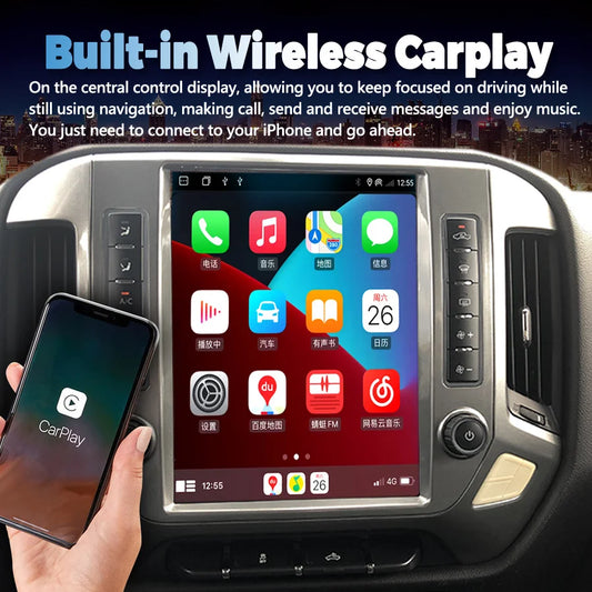 12.1inch Android Screen Radio For Chevrolet Silverado GMC SIERRA 2014 - 2018 GPS Carplay Auto Car Multimedia Video Player Stereo
