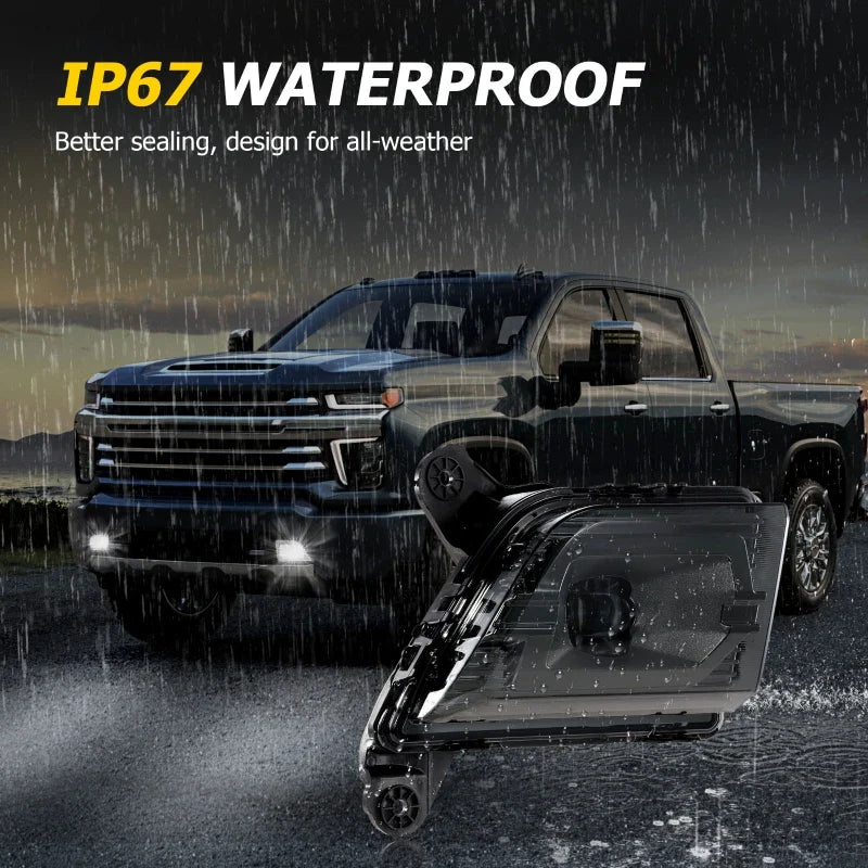 2pcs Car Front Bumper Driving Fog Lights Kit for Chevrolet Silverado 1500 2500HD 3500HD 2019-2022
