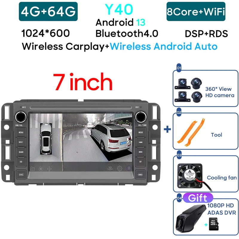 Car Radio Carplay Android Player For Chevrolet Silverado Impala GMC Yukon Acadia Sierra Navigation GPS 5G Wifi Video No 2din DVD