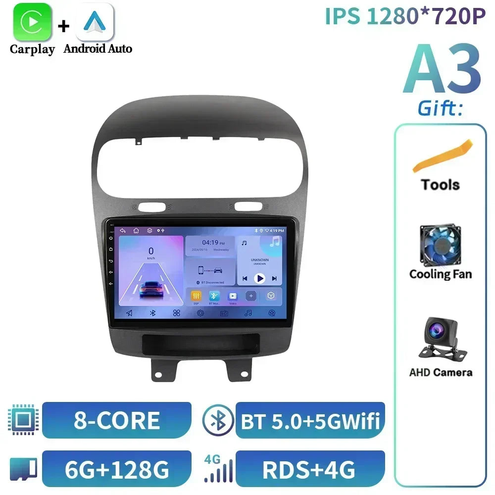 For Dodge Journey Fiat Leap Freemont 2011-2020 Car Radio Multimedia Navigation Wireless BT Carplay Touch Screen Head Unit Stereo