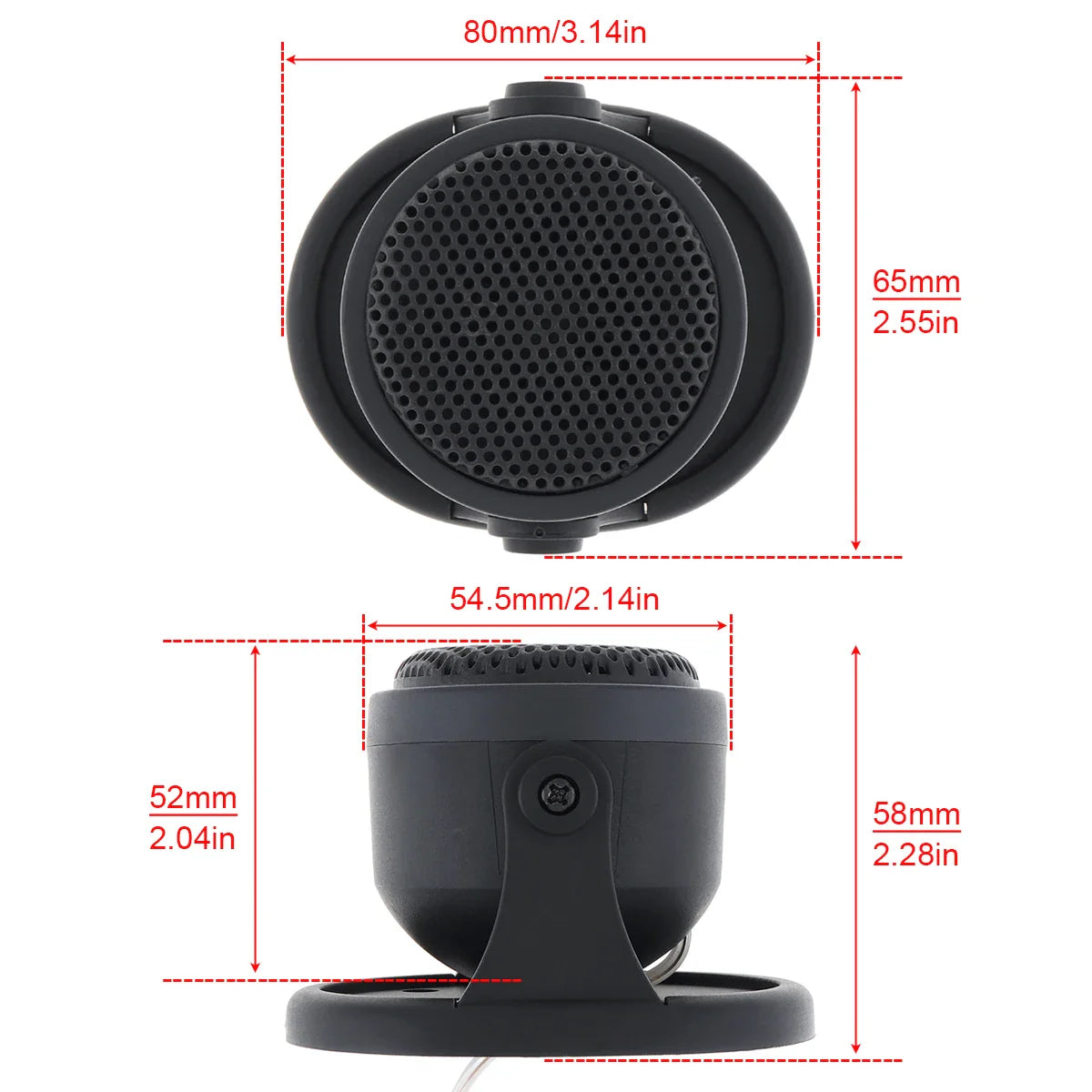 2pcs 20W Mini Dome Tweeter Speakers Auto Dashboard Loudspeaker Door Music Audio Player for Car Motorcycle Audio System