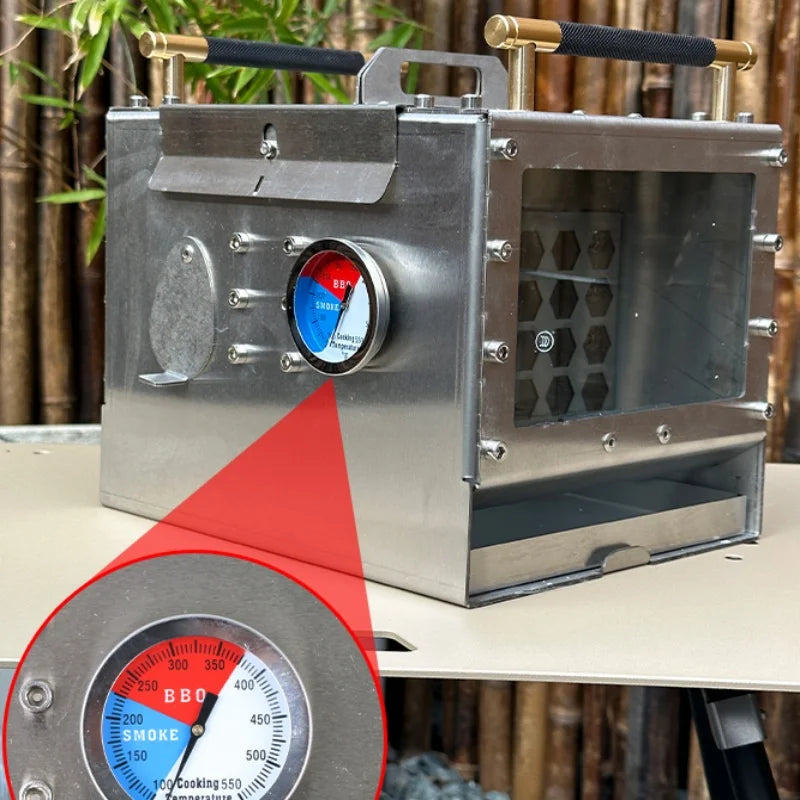 SmiiloDon-Outdoor BBQ Stove Smokeless Stainless Steel Mini Oven Portable Charcoal Camping BBQ Stove Cool Camping Equipment