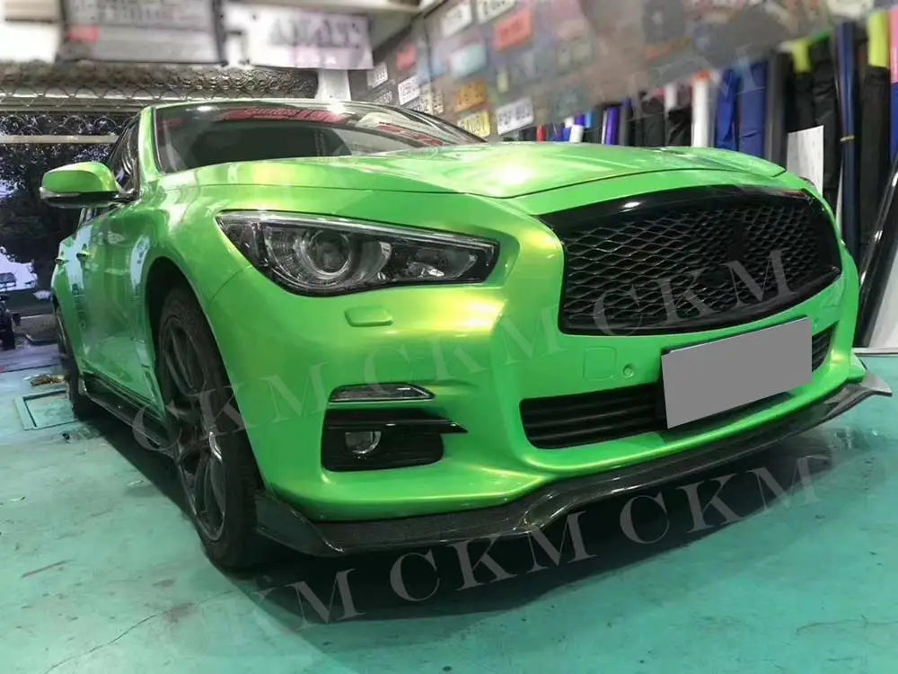 for Infiniti Q50 Sport 2014-2017 Car Carbon Fiber Bodykit Front Bumper Guard Carbon Fiber Front Bumper Lip Spoiler