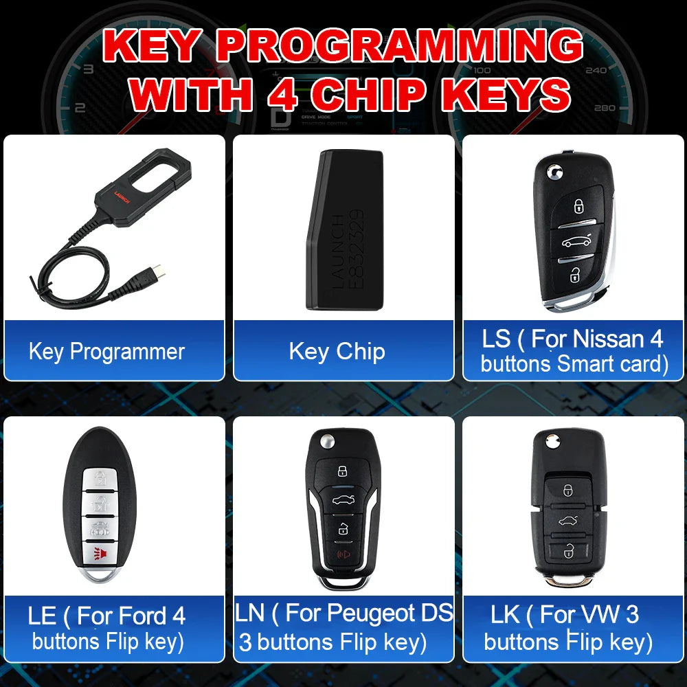 LAUNCH X431 Key Programmer x 4 Keys Set IMMO Programming Tools work with IMMO ELITE/PLUS PROG 3