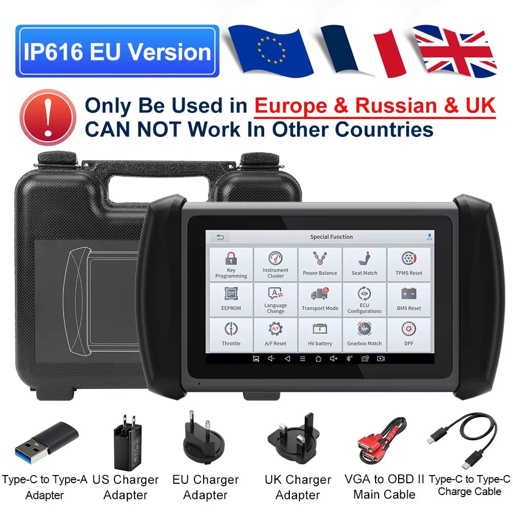 XTOOL InPlus IP616 Car Diagnostic Tools All System Automotive Scanner 31+ Reset Build-in CANFD All Function Lifetime Free Update
