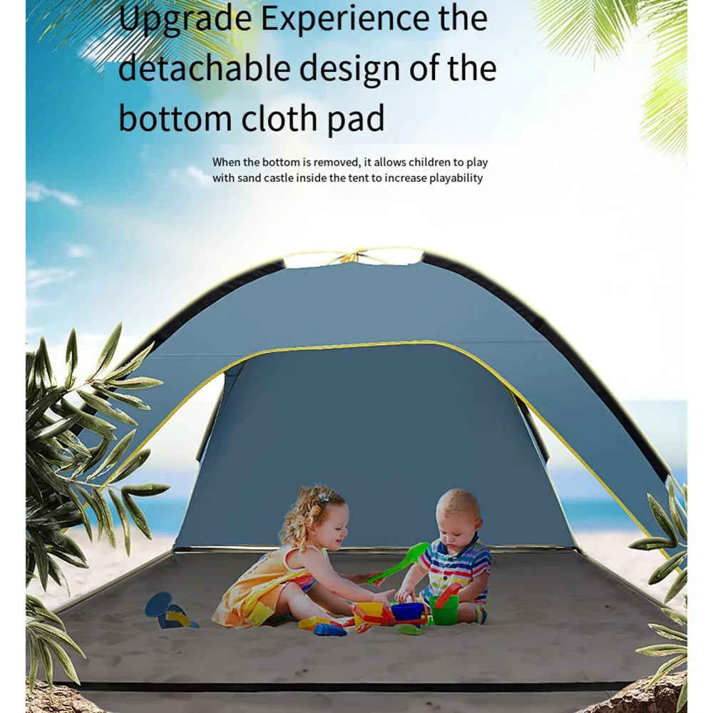 Pop-up Beach Tent, Outdoor Awning Umbrella for Beach, Camping, Party or Picnic, UPF50
