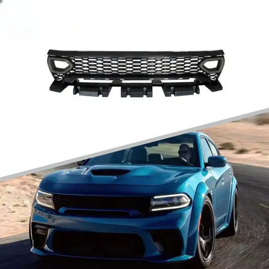 WB Style Front Lip Grille With LED Light Parts For Dodge Charger WIdebody Bumper 2015+
